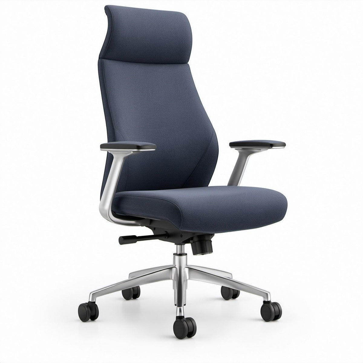 Ergonomischer Bürodrehstuhl Dunkelblau/Silber/Schwarz, 68 x 68 x 118–128 cm