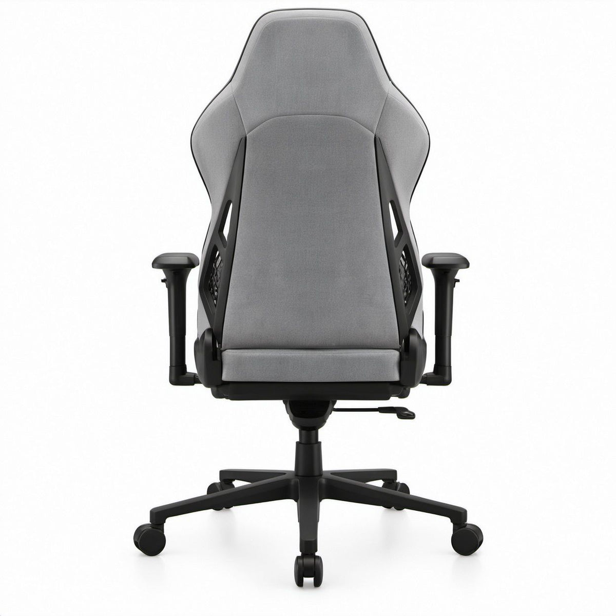 Ergonomischer Drehstuhl Grau/Schwarz mit Polyesterbezug, höhenverstellbar, 68 x 68 x 120–130 cm