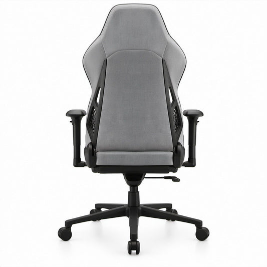 Ergonomischer Drehstuhl Grau/Schwarz mit Polyesterbezug, höhenverstellbar, 68 x 68 x 120–130 cm